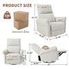 TiramisuBest 360° Swivel Rocking Recliner Chair, Modern Nursery Glider with Side Pocket, Small Recliner for Bedroom & Living, Black - 4 of 4