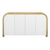 Bella Depot 4-Door Curved Corner Design Sideboard with Adjustable Shelves - White - 3 of 4