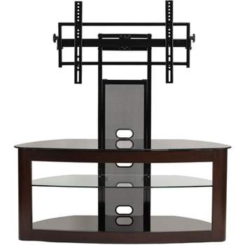 TransDeco Flat panel TV mounting system w/ 3 AV shelves for up to 80Inch plasma or LCD/LED TVs - Espresso