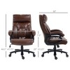 TiramisuBest Heavy Duty Brown PU Leather Office Chair for Big and Tall, 400lb Capacity, Pocket Spring, Tilt & Height - Adjustable - 3 of 4