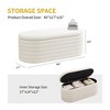 CAVINAS Modern Oval Chenille Ottoman Bench with Internal Storage,Upholstered Fabric Storage Bench for Bedroom,Living Room - 4 of 4