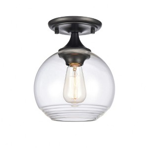 Elk Home Angie 1 - Light Semi-Flush Mount in  Matte Black - 1 of 3