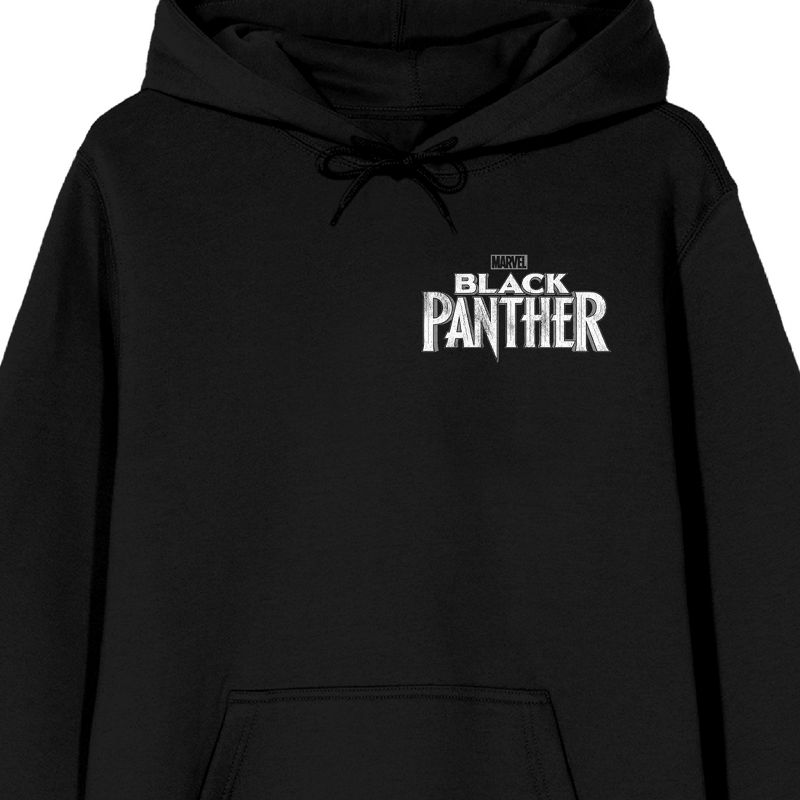 Black Panther Mask Logo Long Sleeve Black Adult Pullover Hoodie, 2 of 5