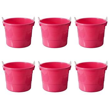 Homz 17-Gallon Indoor Outdoor Storage Bucket with Rope Handles for Sports  Equipment, Party Cooler, Gardening, Toys and Laundry, Orchid Purple (4 Pack)