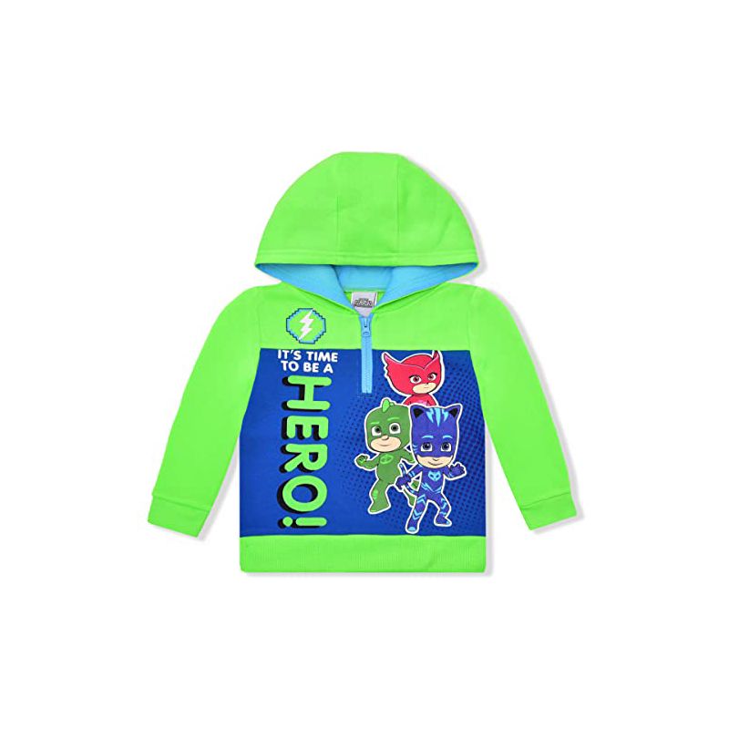 PJ Masks Boy's It's Time To Be A Hero Half Zip Pullover Hoodie for toddler, 1 of 3