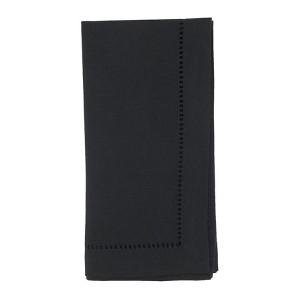 Saro Lifestyle Dinner Napkin /w Hemstitched Border, Black (Set of 12) - 1 of 4