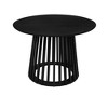 Round Coffee Table Conversation Table Dining Table Cocktail Table Center Table for Bedroom Living Room Balcony, Grille Molding, Black/Oak-ModernLuxe - 4 of 4