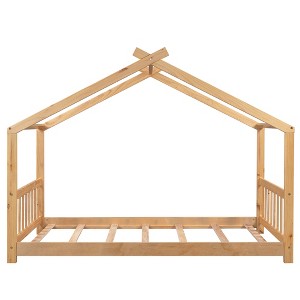 Cesicia Twin Size House Platform Bed with Headboard and Footboard,Roof Design - 1 of 4