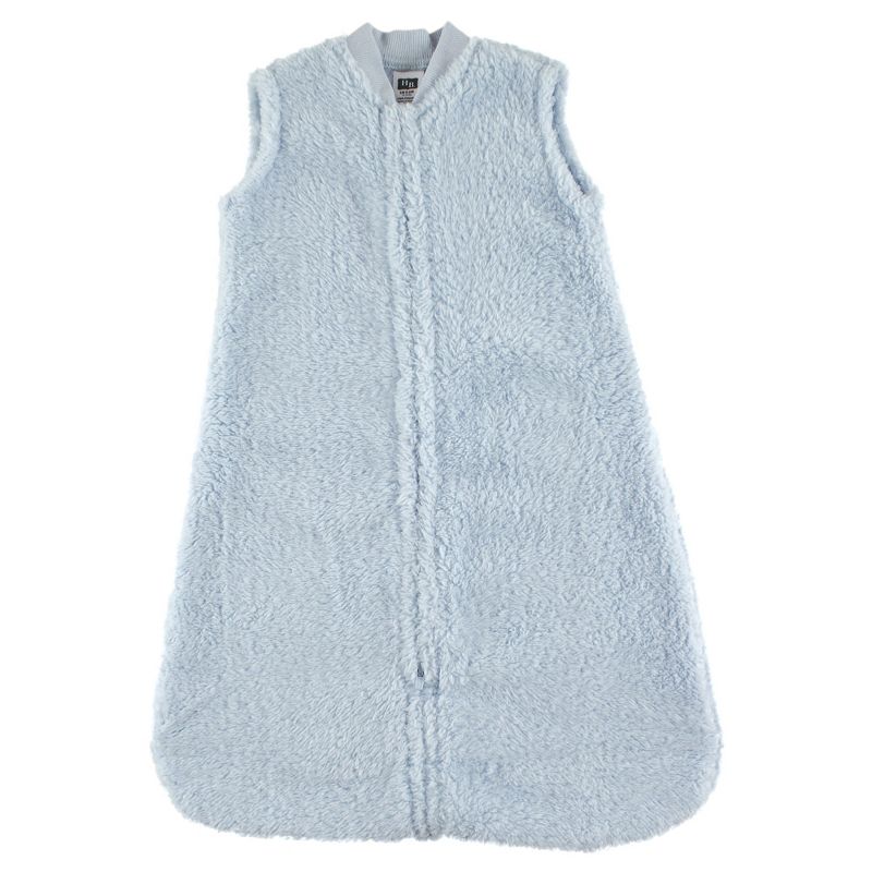 Hudson Baby Infant Boy Plush Sleeping Bag, Sack, Blanket, Powder Blue Faux Shearling, 1 of 3