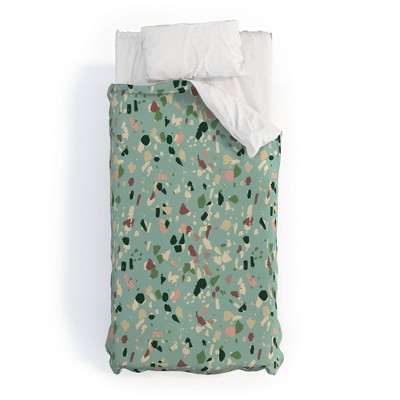 Deny Designs Holli Zollinger ZARAH TERRAZZO Duvet Cover Set Green