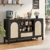 47.2"/59.1" Rattan Buffet Cabinet with Storage, Boho Farmhouse Sideboard with Adjustable Shelves, Drawer, Doors, Kitchen Coffee Bar Cabinet - 2 of 4