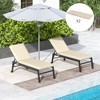 Outsunny 2-Piece Patio Chair Cushions with Back, 72" x 21" x 3" Replacement Cushions with Ties for Outdoor Lounge Chair - 2 of 4