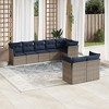 vidaXL 8 Piece Patio Sofa Set with Cushions Gray Poly Rattan - 2 of 4