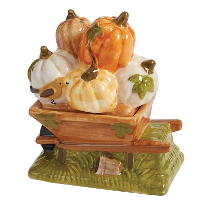 Transpac Dolomite 2.5 In. Light Orange Harvest Iridescent Pumpkin Salt And  Pepper Shakers Set Of 2 : Target