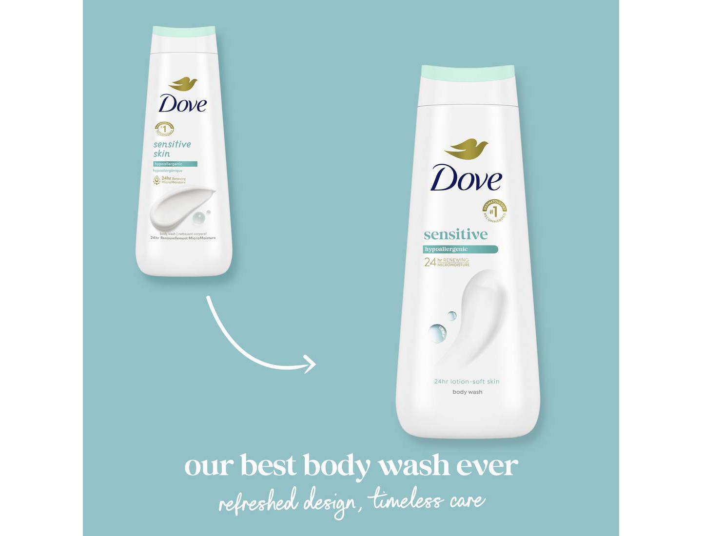 Гипоаллергенный гель для душа Dove Beauty Sensitive Skin, 20 fl oz — фото 2