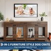71''Large Dog Crate Furniture for 2 Dogs with 3 Drawers,Wooden Double Crate Large Breed with Door,TV Stand for Medium Large Dogs - 2 of 4