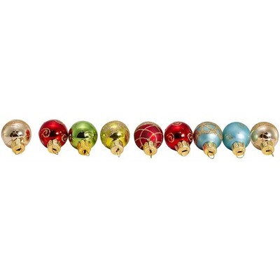 Petite Treasures Multi-Colored Glass Ball Christmas Ornaments Set
