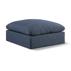 Meridian Furniture,Comfy Linen Textured Fabric Modular Ottoman - 1 of 4