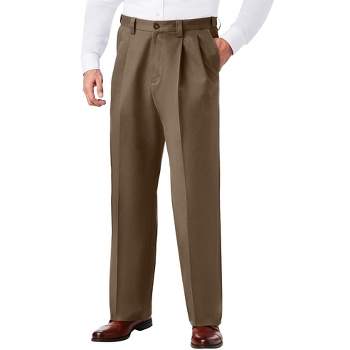 KingSize Men's Big & Tall Relaxed Fit Wrinkle-Free Expandable Waist Pleated Pants