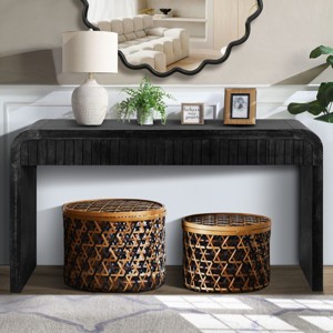 Allyson Vintage Crafted Console Table With Hidden Handle Drawers,Entryway Table,Living Room Furniture,Indoor Furniture- Maison Boucle - 1 of 4