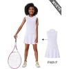 Girls Tennis Golf Outfit Sleeveless Tank Top and Skorts Set Sports Skirt Dress with Shorts 4-13Y - 4 of 4