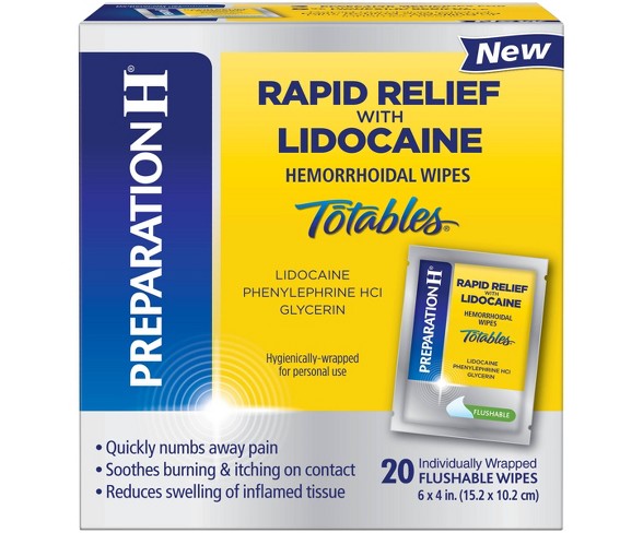 Preparation-H Rapid  with Lidocaine Hemorrhoidal Wipes - 20ct
