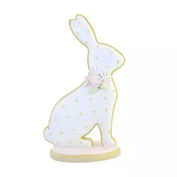 Easter 14.25" Standing Bunny Sugar Cookie Figurine Rabbit Flowers Spring December Diamonds  -  Decorative Objects