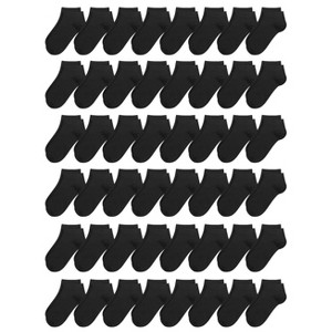Kids Viscose Bamboo Ankle Socks Unisex Thin in Bulk Soft Boys Girls Stretch School Wholesale Socks 48 Pairs - 1 of 4