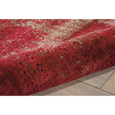 Radiant Tribal Red Abstract 4' x 6' Silky Area Rug