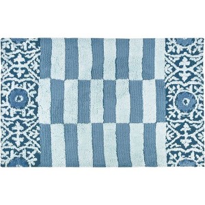 Simple Spaces Subway Tile with Medallion Indoor Rug Only – Bold, Stylish Pattern, Soft & Durable – Easy-Care Accent for Modern Interiors - 1 of 2