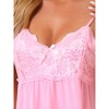 cheibear Women's V-neck Lace Adjustable Strap A-line Nightgowns - 4 of 4