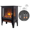 ChicFurnit Indoor Fireplaces 17" Freestanding Fireplace Fireplace Heater with Realistic Flames for Living Room, Black, 17.16"*11.02"*17.32" - 4 of 4