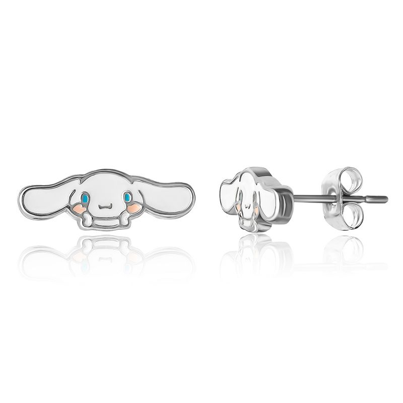 Sanrio Hello Kitty Silver Plated Enamel Cinnamoroll Stud Earrings, 1 of 3