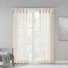TopComfy Curtain Panels Twisted Tab Voile Sheer Curtain Pair Filtering Semi Transparent Drapes Anti Glare Breathable for Home, Beige, 3.15"*9.8"*4.8" - 2 of 4