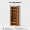 62" Black Wood Grain Doorless Decorative Storage Cabinet Bookcase - 4 of 4