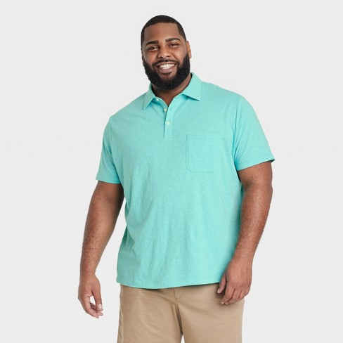 Men's Big & Tall Regular Fit Short Sleeve Polo Shirt - Goodfellow & Co™  Teal Blue 3xl : Target