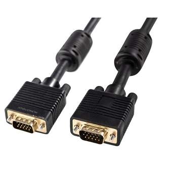 Monoprice Super VGA Cable - 10 Feet - Black | Male to Male Monitor Cable with Ferrite Cores (Gold Plated)