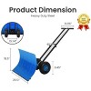 Metal Snow Shovel Pusher for Driveway, Snow Removal with Double Rod, Angled Blade Efficient, 5 Level Adjustable Height Handle, Snow Plow for Sidewalk - 3 of 4