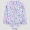Carter's Just One You&#174 Toddler Girls' Long Sleeve Sea Life Rash Guard One Piece Swimsuit - Purple - 2 of 4