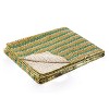 50" X 70" Gray And Yellow Floral Cotton Quilted Kantha Throw Blanket with Embroidery - 3 of 4