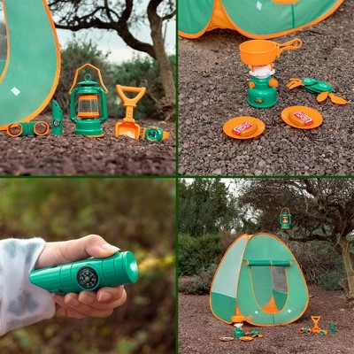 Fun Little Toys Camping Tent with Tools and Food, 18 pcs