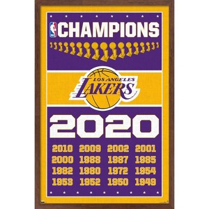 Trends International NBA Los Angeles Lakers - Champions 20 Framed Wall Poster Prints - 1 of 4