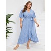 LXT-Women's Plus Size Floral Summer Dress A Line Ruffle Belted Dress - 2 of 4