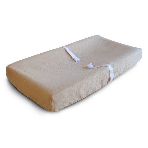 Mushie Extra Soft Muslin Changing Pad Cover Pale Taupe Target