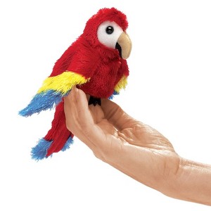 Folkmanis Puppets Mini Scarlet Macaw Finger Puppet 2723 - 1 of 4