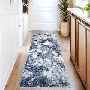 Modern Abstract Area Rugs Soft Ultra-Thin Low Pile Washable Carpet Indoor Non Slip Easy Care Lightweight Carpet Office Home Decor - 1 of 4