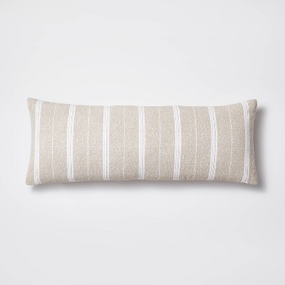 Woven Jacquard Lumbar Throw Pillow With Tassels Khaki - Threshold™ : Target