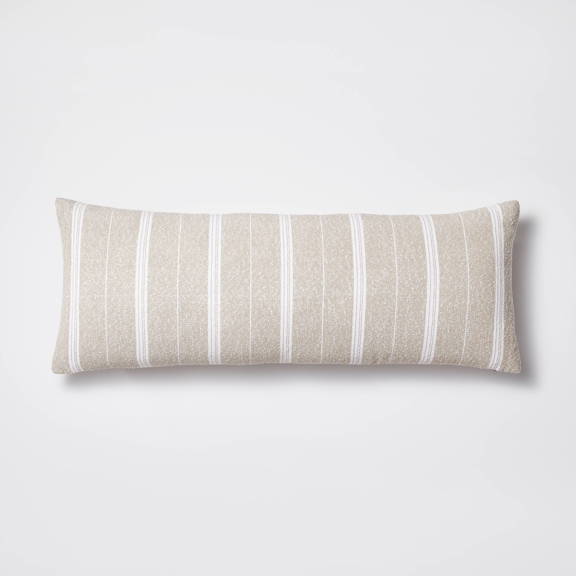 Oversized Oblong Boucle Woven Stripe Decorative Throw Pillow Khaki - Threshold™ designed with Studio McGee