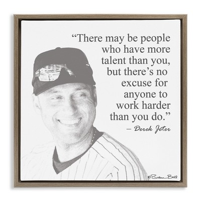 Stupell Industries Work Hard Derek Jeter Quote, 18" x 18"