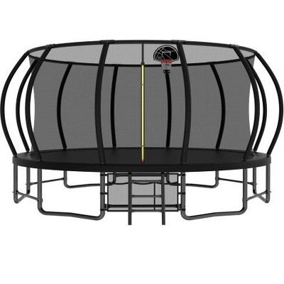BestParts 16FT Outdoor Trampoline with Safety Net & Curved Poles – Heavy-Duty ASTM Approved Bouncer